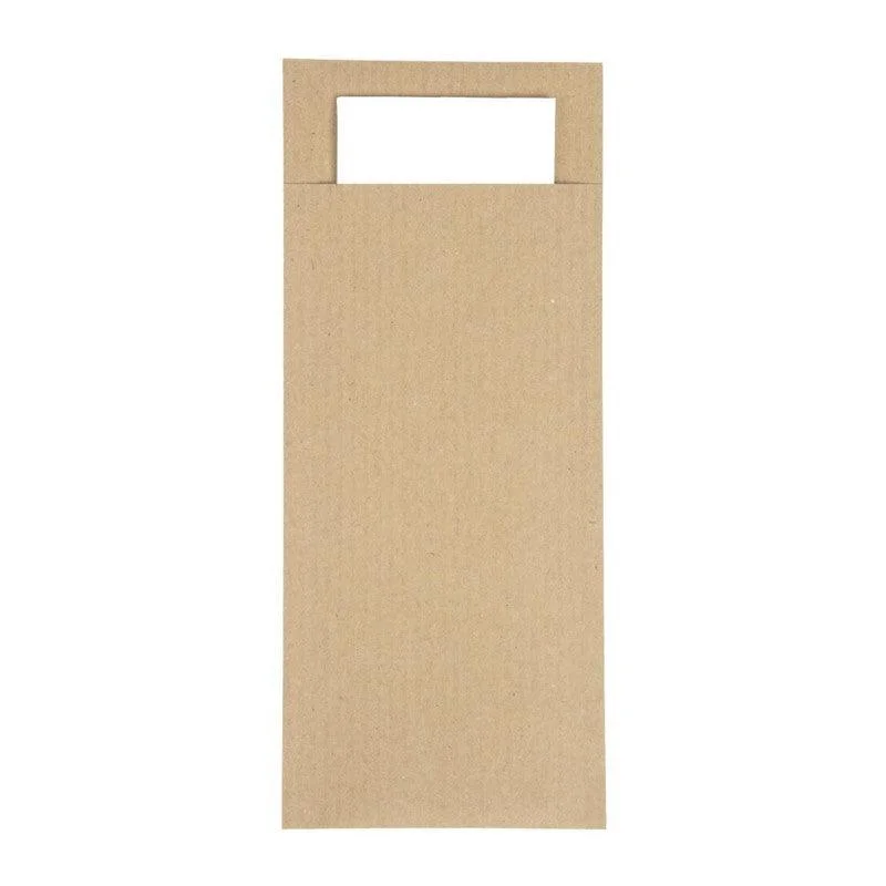 Expédition Rapide Pochettes à couverts kraft avec serviette blanche Europochette (lot de 500)