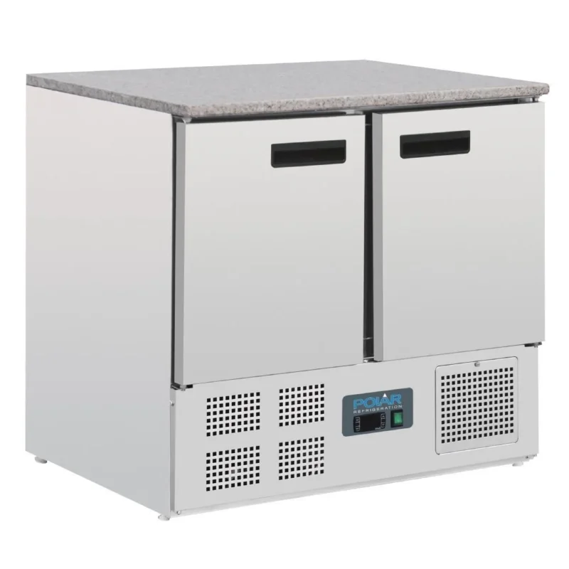Usine Directe Table réfrigérée positive plan de travail en marbre Polar Série G 2 portes 240L