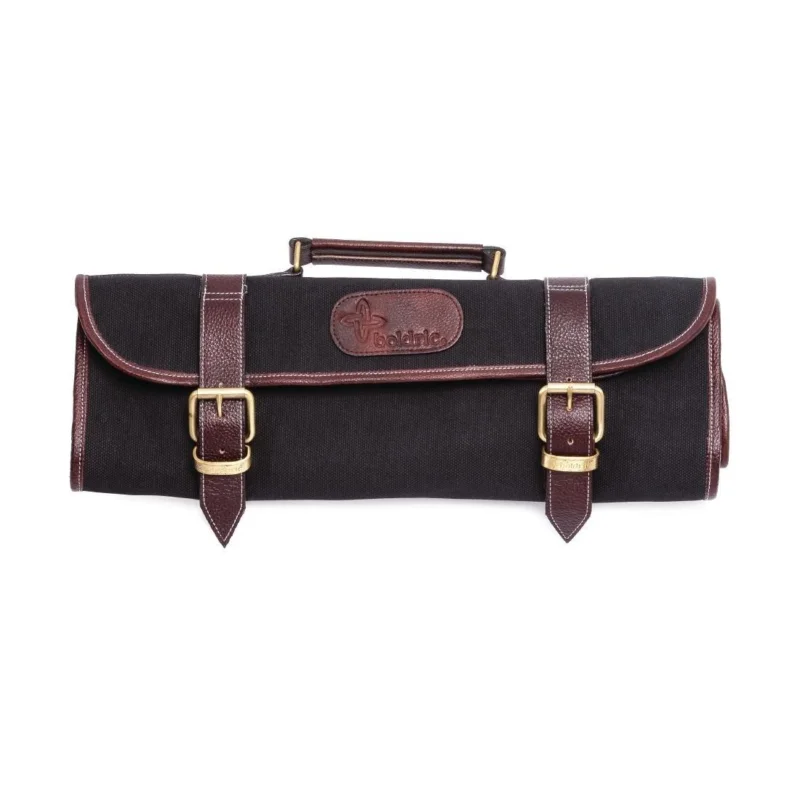 Expédition Rapide Trousse à couteaux en toile Boldric noire 9 emplacements