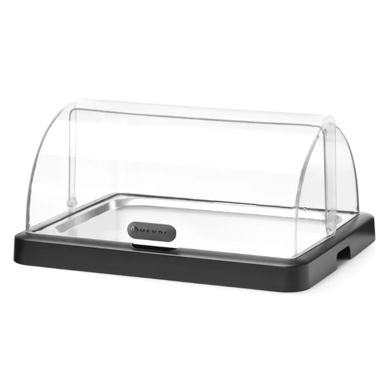 Vitrine Buffet à Couvercle Coulissant UNIQ - Noir Dernière Chance