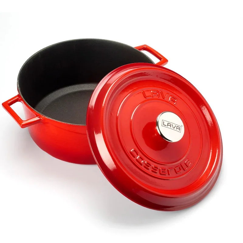 Faitout en Fonte - Ø 24 cm - Rouge Bon Marché