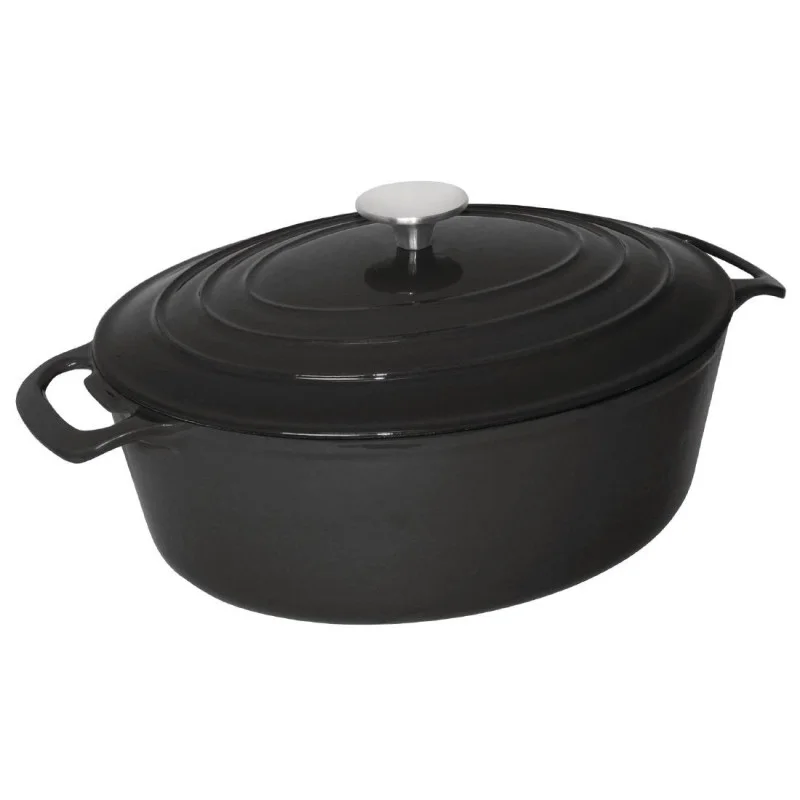 Grande Cocotte Ovale Noire - 6L Meilleur Choix