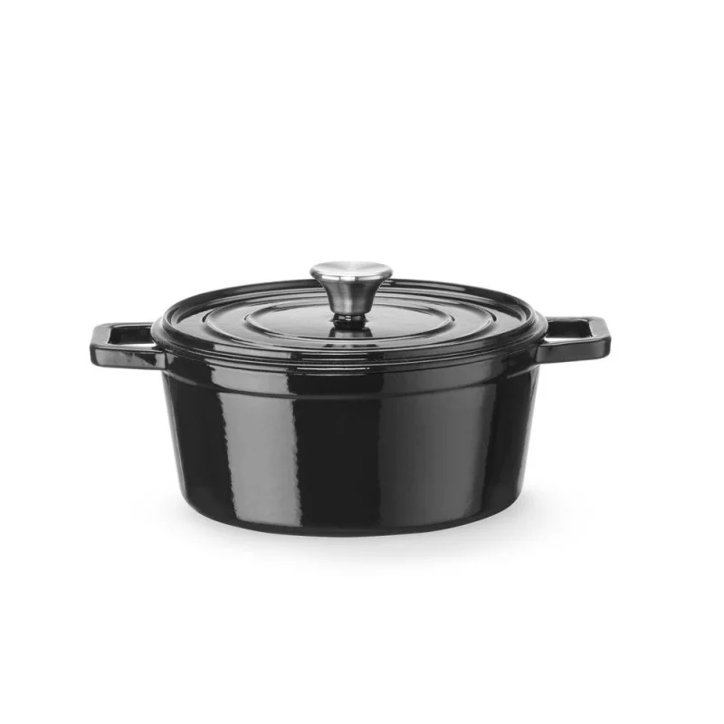 Achat Immédiat Cocotte en Fonte Émaillée Ronde Noire - 3,7 L