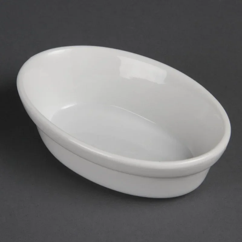 Plats à Gratin Ovales Blancs - 145 x 104 mm - Lot de 6 Dernier Modèle