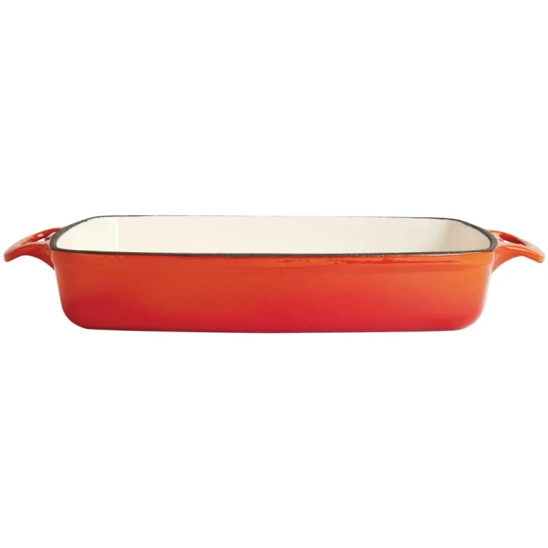 Prix Réduit Plat en Fonte Rectangulaire Orange - 2,8L