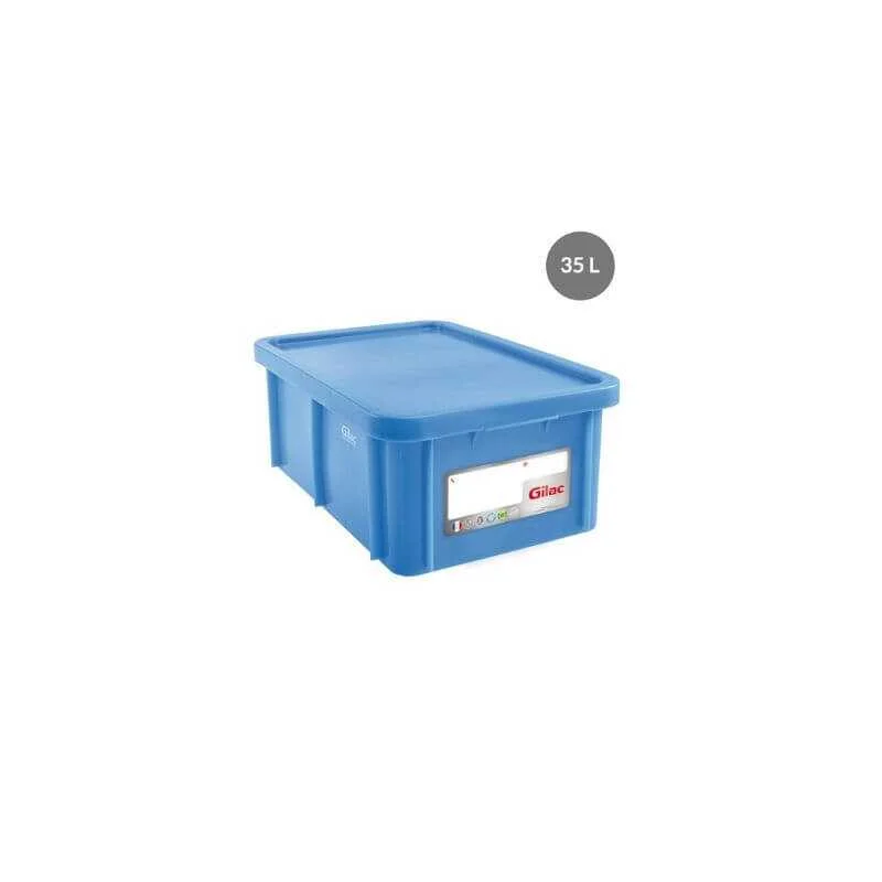 Solde Bac HACCP Rectangulaire avec Couvercle - 15 L - Bleu