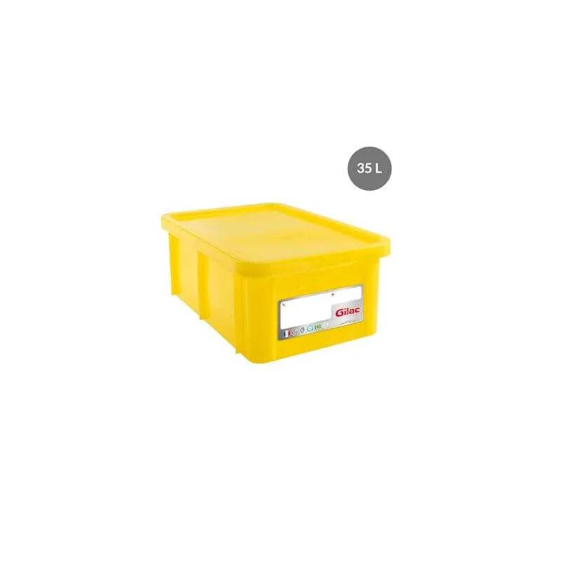 Bac Rectangulaire 35 L + Couvercle Jaune HACCP Expédié Aujourd’hui