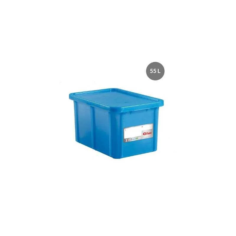 Dernière Chance Bac HACCP Rectangulaire avec Couvercle - 55 L - Bleu