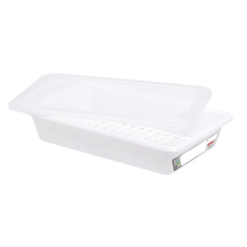 Acheter En Ligne Bac Plat 3L Haccp Blanc + Couvercle + Grille