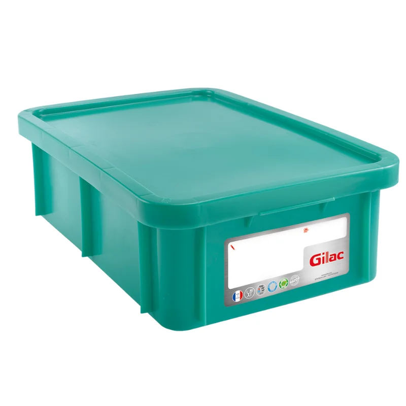 Usine Directe Bac Rectangulaire 25 L avec Couvercle HACCP - Vert
