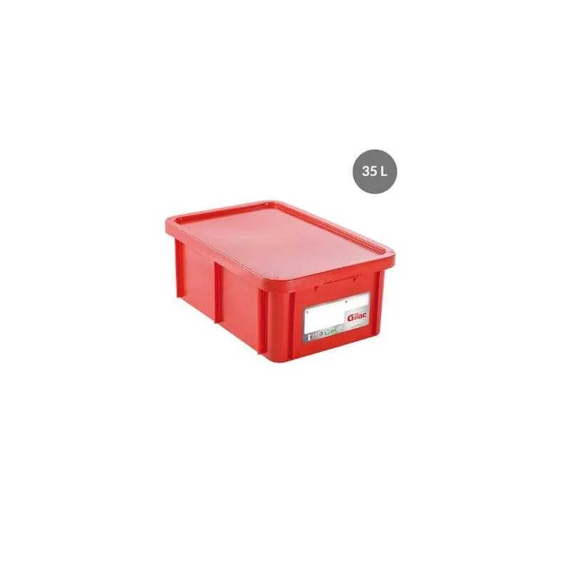 Bac Rectangulaire 35 L + Couvercle Rouge HACCP Bon Plan