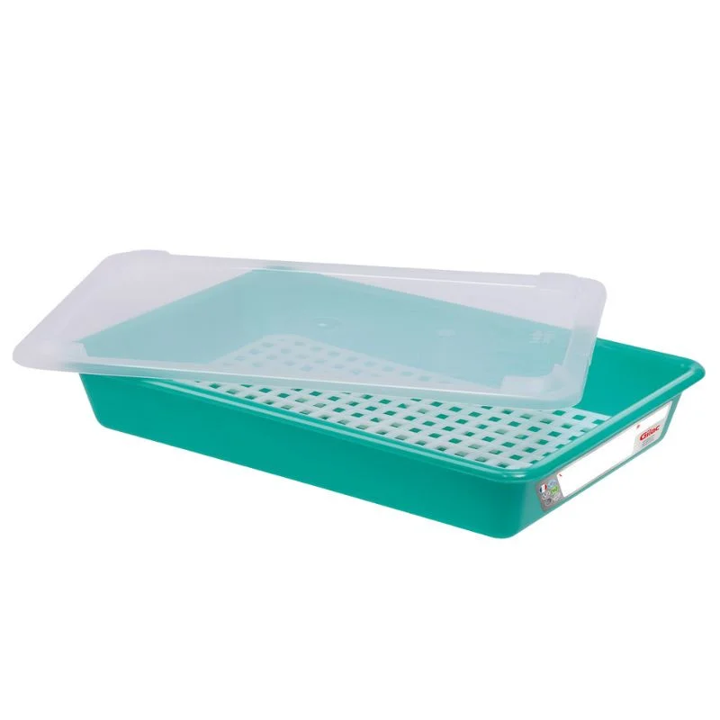 Bac Plat HACCP avec Couvercle et Grille - 8 L - Vert Soldes