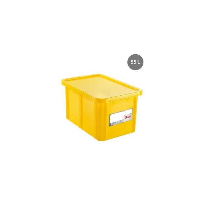 Vente Flash Bac Rectangulaire 55 L + Couvercle Jaune HACCP