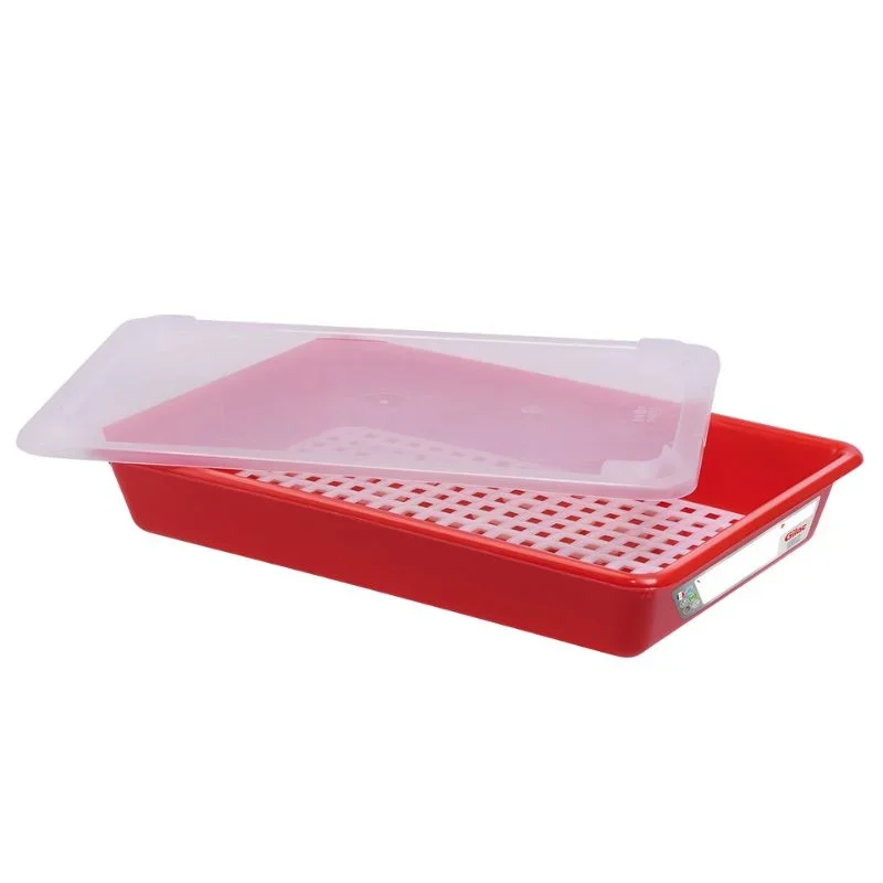 Bac Plat 8L Haccp Rouge + Couvercle + Grille Usine Directe