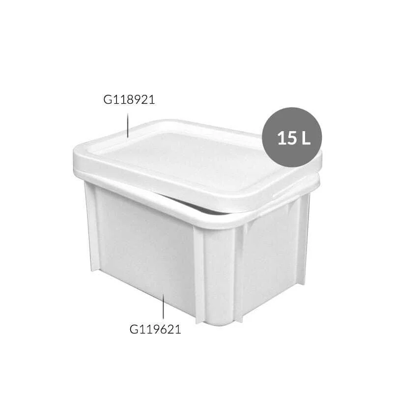 Bac Rectangulaire 15 L Blanc Haute Qualité