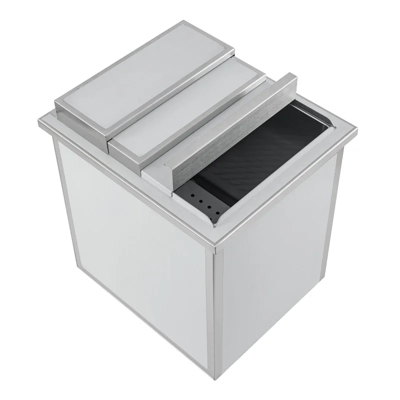 Vente Directe Bac à Glace Encastrable en Inox - 380x446 MM