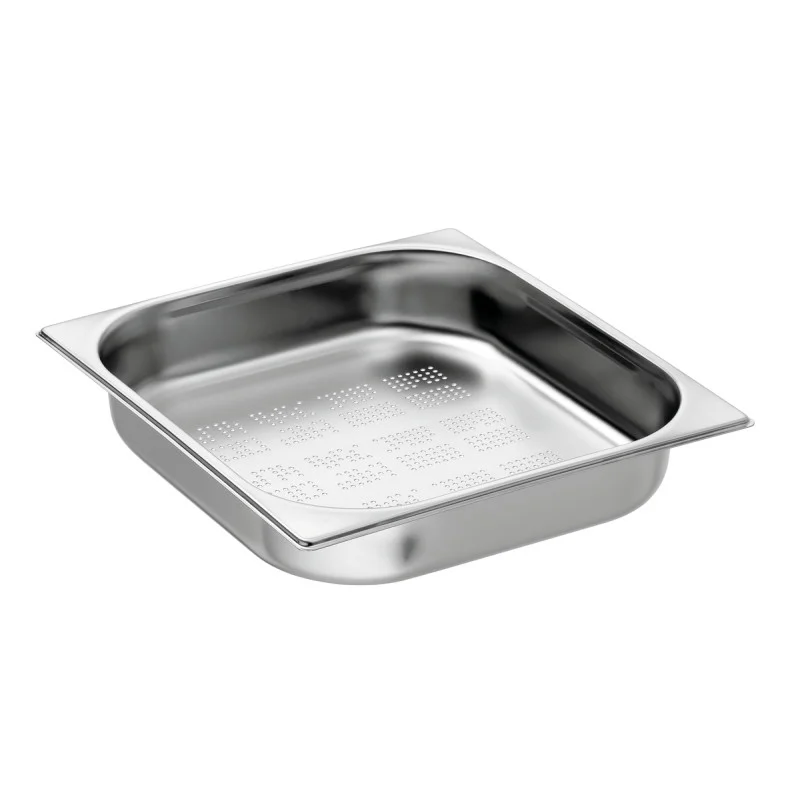 Authentique Bac Gastro GN 2/3 Perforé Inox - Profondeur 65 mm - 5,5 L