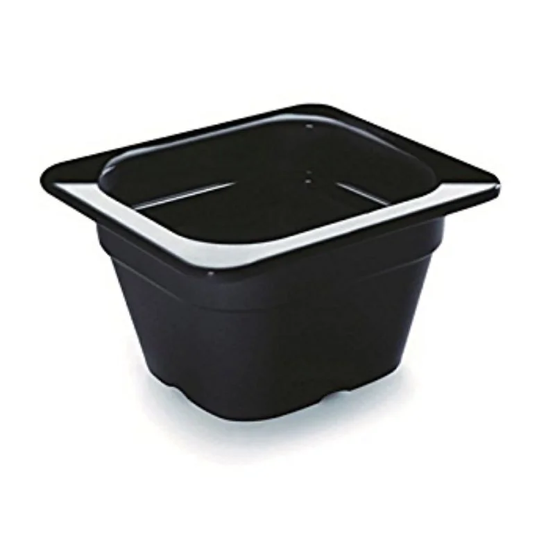 Nouvelle Collection Bac Gastro GN 1/6 Noir Mélamine - Profondeur 65 mm - 1,10 L