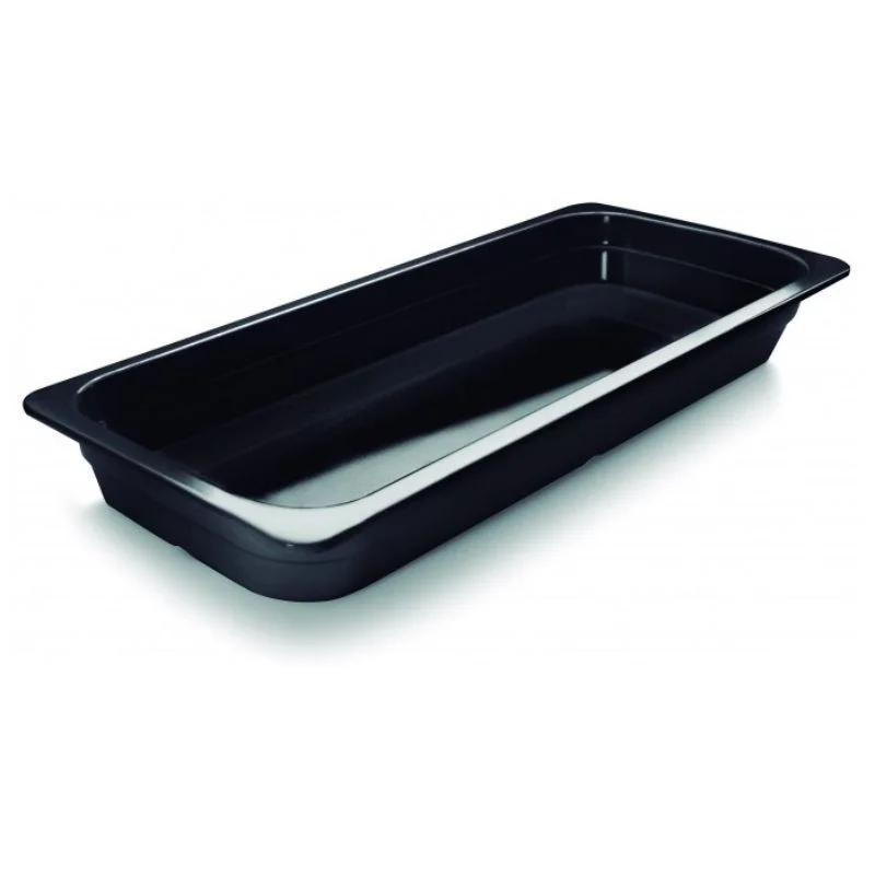 Bac Gastro GN 2/4 Noir Mélamine - Profondeur 65 mm - 4,5 L Top Vente