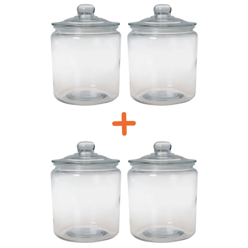Usine Directe Bocal à Biscuits - 3,8 L - Lot de 4