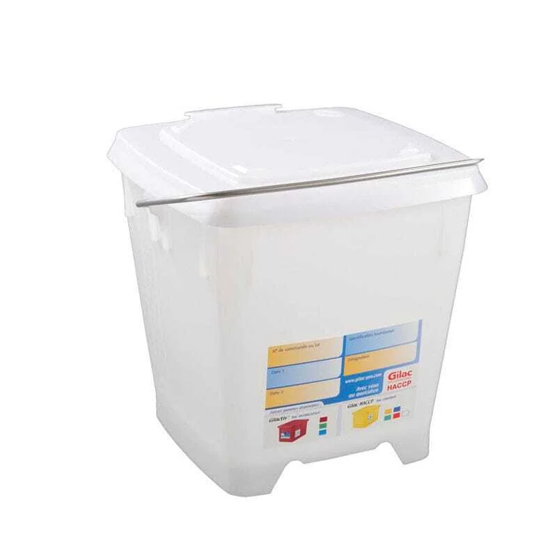 Seau Carré 12 L + Couvercle Étanche Blanc Usine Directe