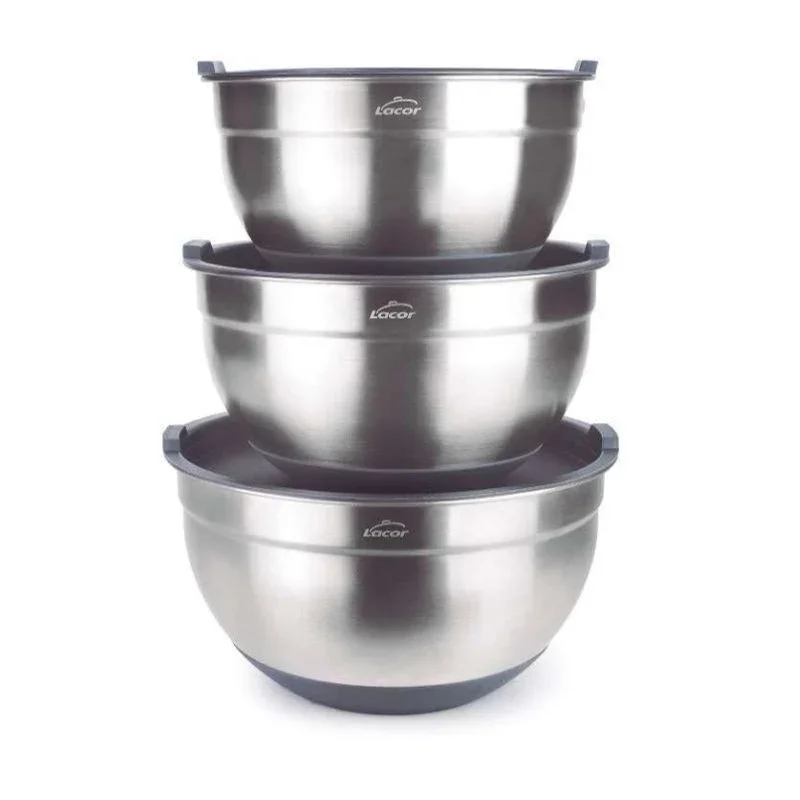 Super Prix Ensemble de 3 Bols en Inox - 3 à 4,8 L