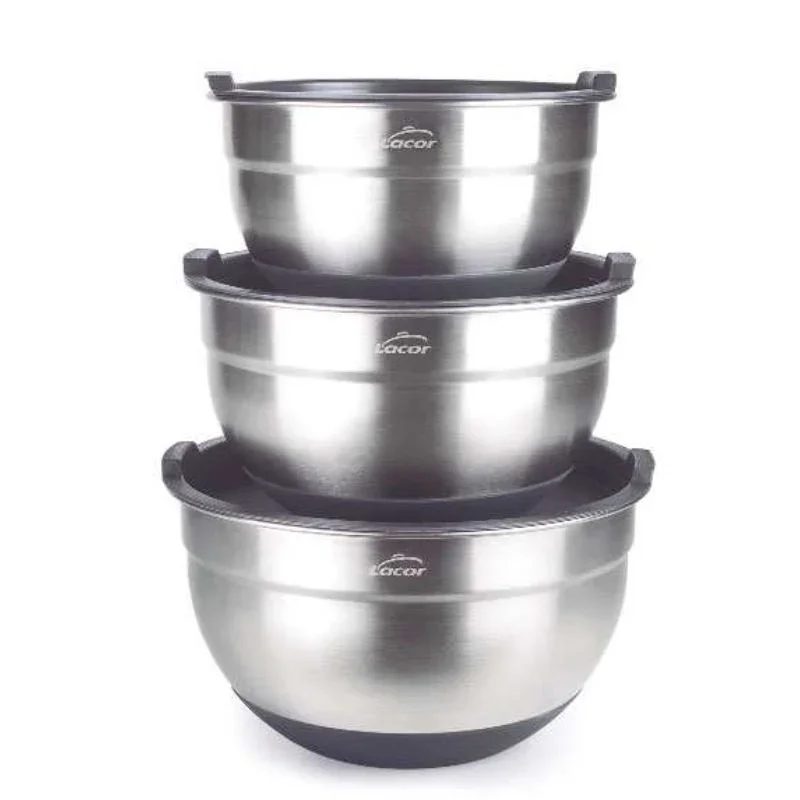 Expédié Aujourd’hui Ensemble de 3 Bols en Inox - 1,5 à 3 L