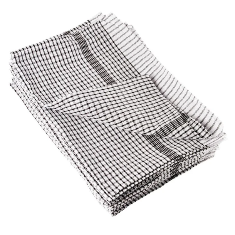 Marque Torchon Noir en Polycoton - Lot de 10