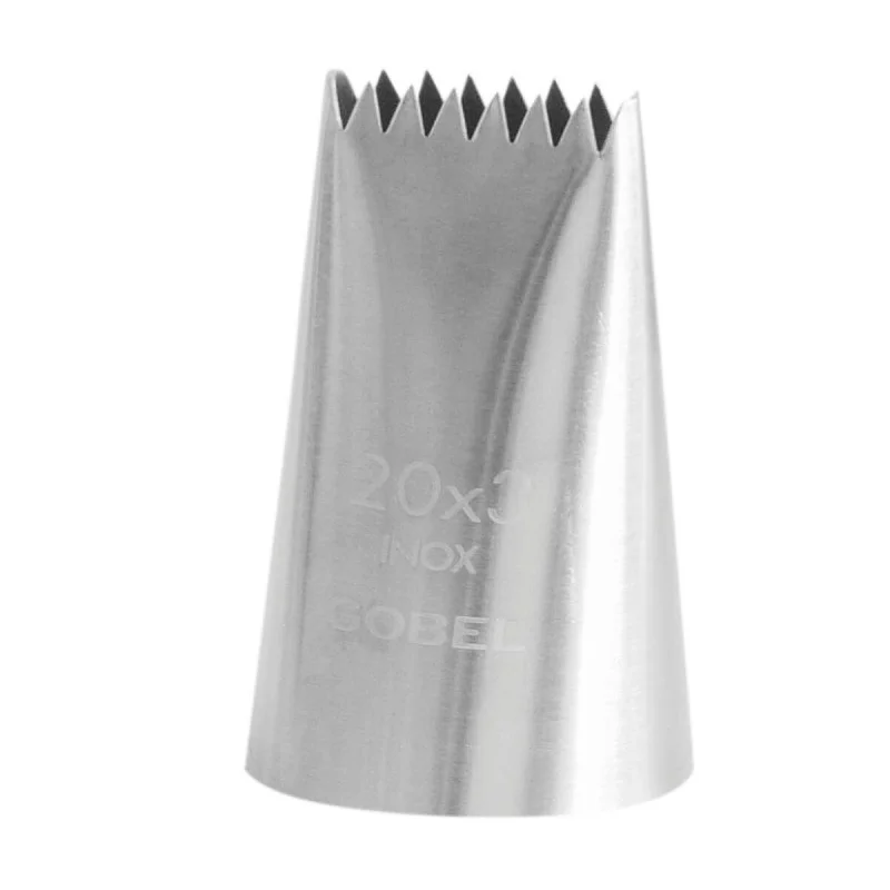 Livraison Gratuite Douille à Bûche Cannelée en Inox à 6 Dents - 20 x 3 mm