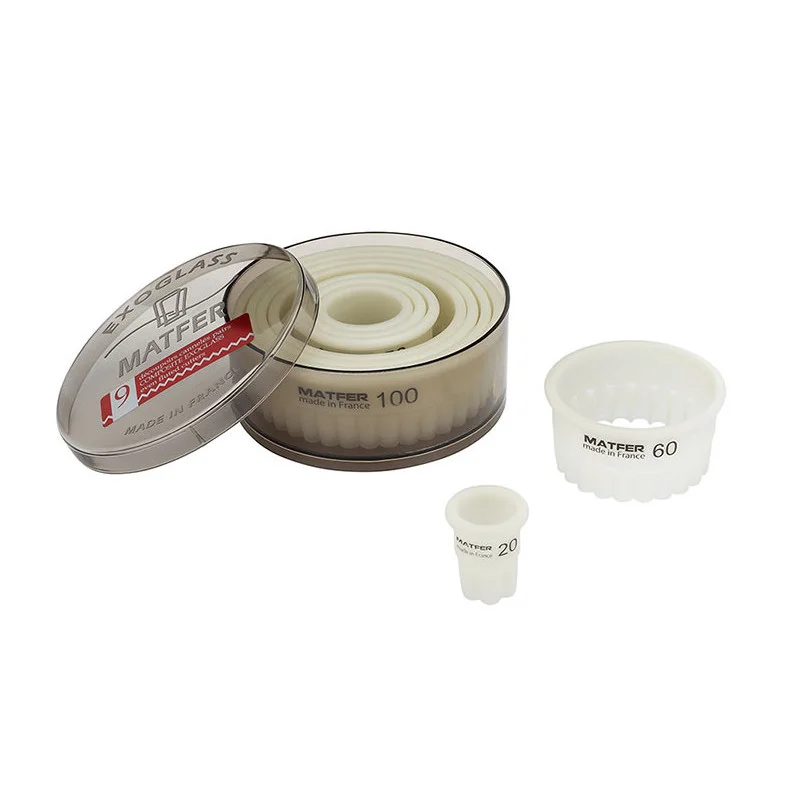 Boîte 9 Découpoirs Ronds Cannelés Pairs - ⌀ 20 à 100 mm Quantité Limitée