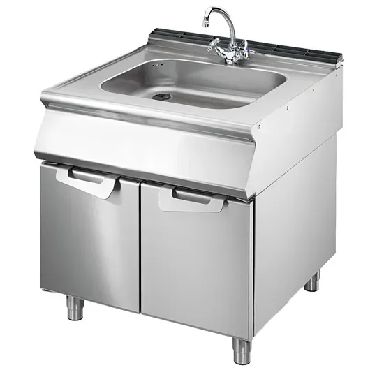 Réduction Plonge inox sur coffre 2 portes avec cuve 800 x 900 x 870 mm