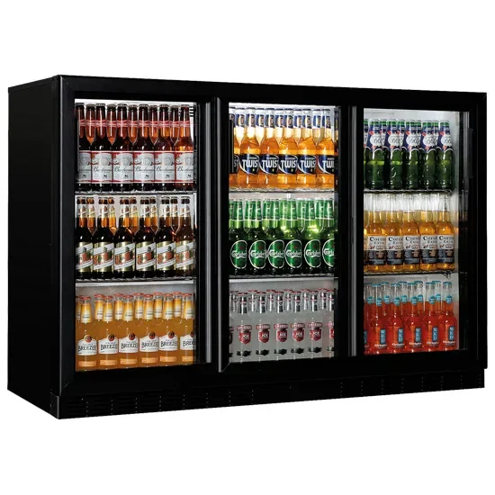 Réfrigérateur bar 3 portes battantes vitrées noir avec volume 310 l température +2/+12°c Promotion Saisonnière