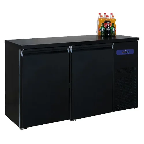 Livraison Gratuite Refroidisseur de bouteilles noir 2 portes vitrées température -2/+8°c et volume 320 l