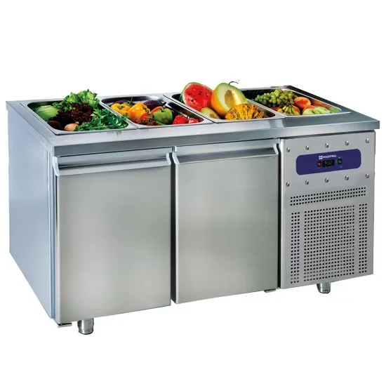 Nouveauté Saladette réfrigérée 2 portes gn 1/1 avec 4x gn 1/1 h=150 mm température -2/+8°c