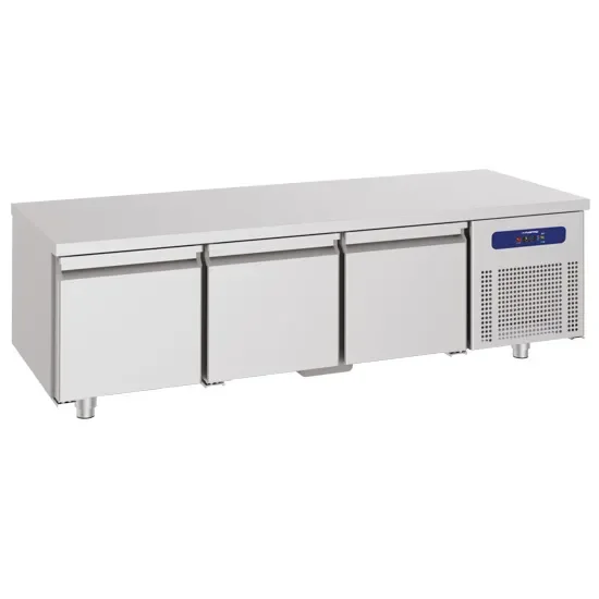 Soubassement réfrigéré inox 3 tiroirs gn 1/1 température -2/+8°c Dernier Modèle