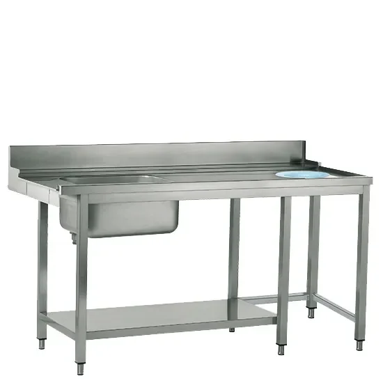 Table d'entrée droite avec évier à gauche et trou à déchets 1200 mm Produit De Marque