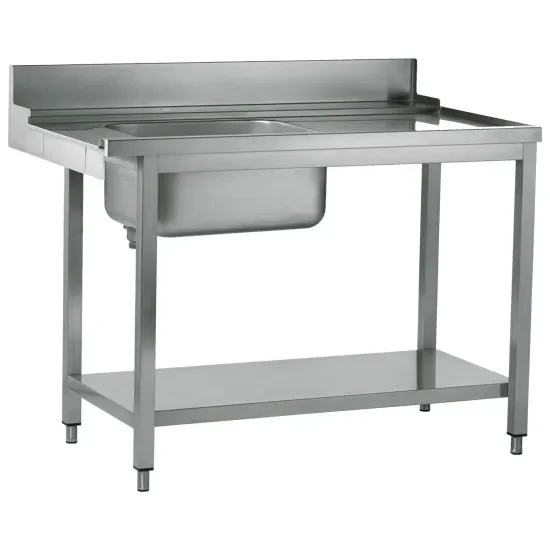 Commande En Gros Table d'entrée droite avec évier à gauche pour lave-vaisselle 1200 x 770 x 870 mm
