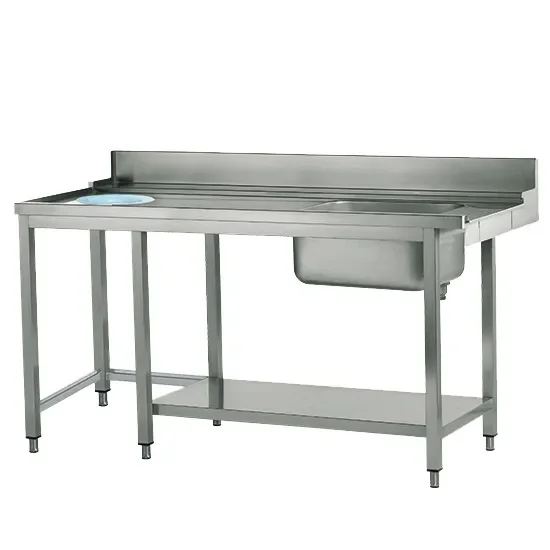 Table d'entrée gauche avec évier à droite et trou à déchets 1800 x 770 x 870 mm Promotion