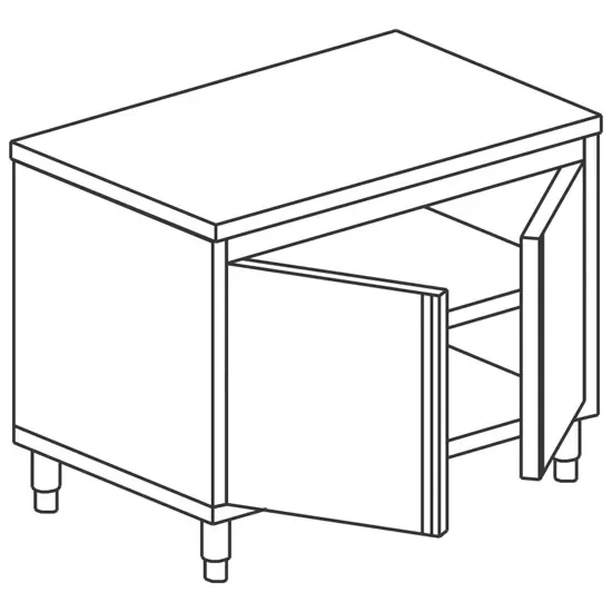 Table armoire neutre inox avec 2 portes battantes sans dosseret 800x700 mm Prix Réduit