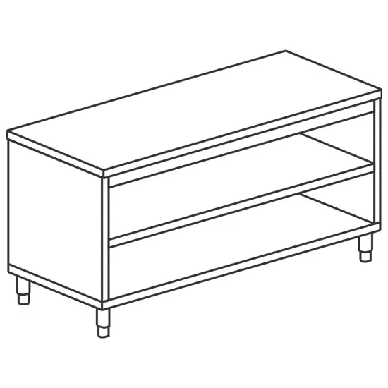 Table armoire neutre ouverte sans dosseret avec dessus inox 1000x700 mm Prix Cassé
