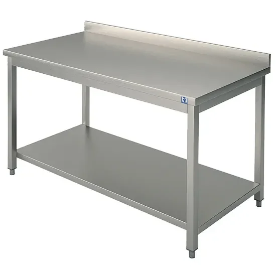 Table de travail inox adossée avec étagère - 2000x600 mm Offre Limitée