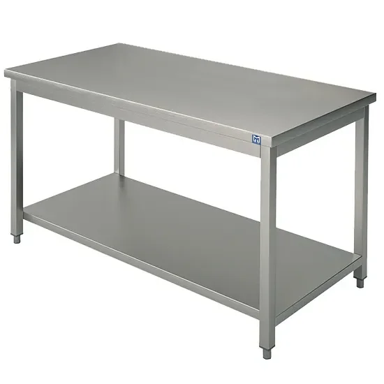 Table de travail inox avec étagère sans dosseret - 1600x600 mm Prix Cassé