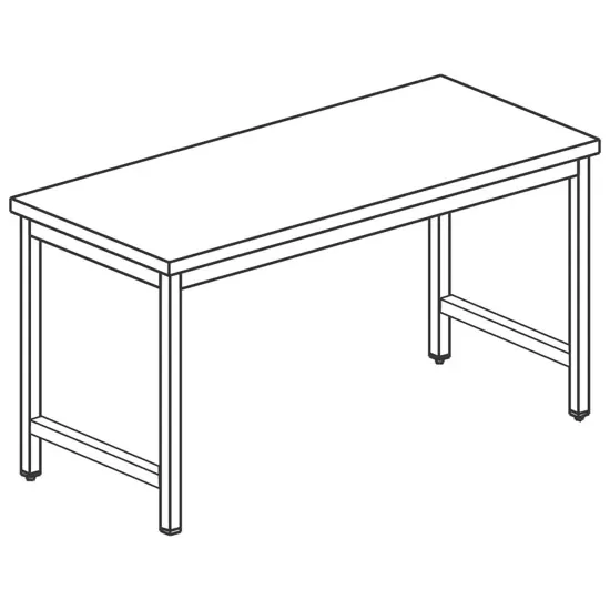 Réduction Table de travail inox centrale sans étagère sans dosseret 700x700 mm