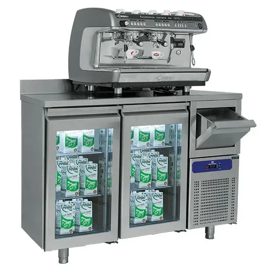 Commande En Gros Table réfrigérée 2 portes vitrées avec dosseret gn 1/1 température -2/+8°c