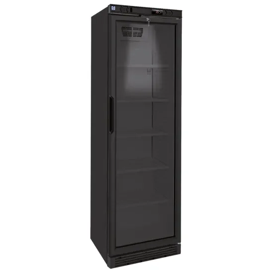 Vitrine réfrigérée verticale noire porte vitrée température +1/+9°c et 373 l Offre Exclusive