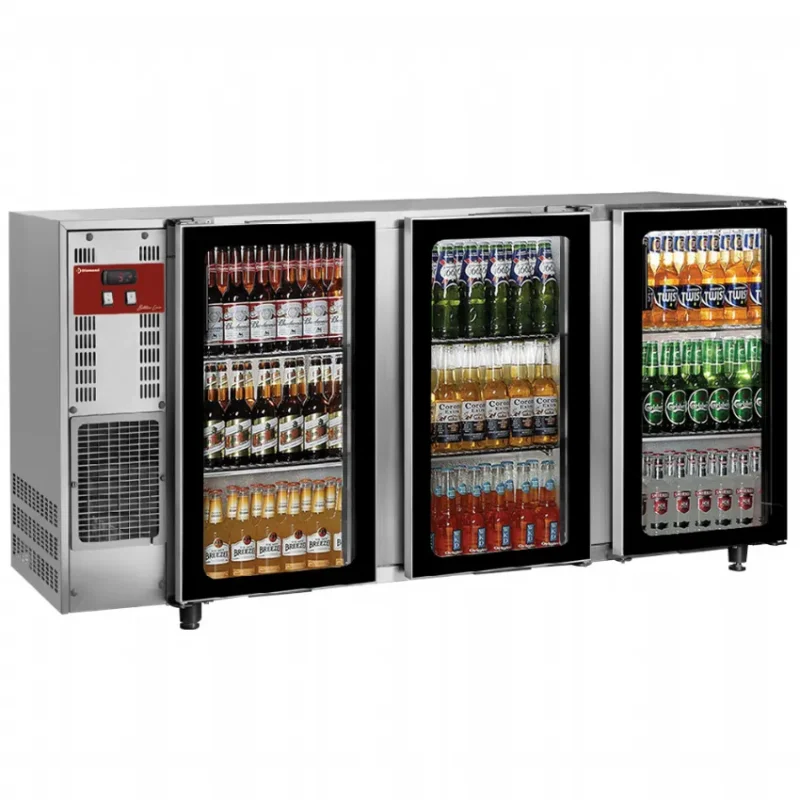 Refroidissement de bouteille inox 3 portes vitrées, 579 litres bottles line 2065x565x890/905 Achetez Aujourd’hui
