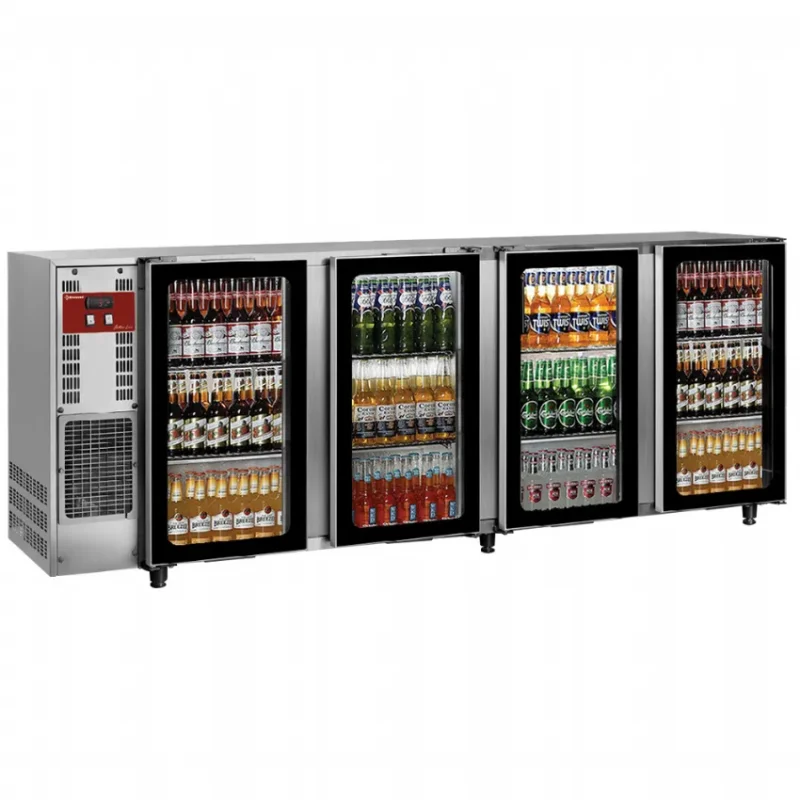 Refroidissement de bouteille inox 4 portes vitrées, 783 litres bottles line 2675x565x890/905 Nouveauté
