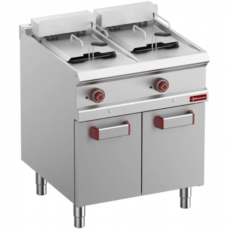 Friteuse professionnelle electrique 2 cuves 13 litres sur armoire Meilleur Prix