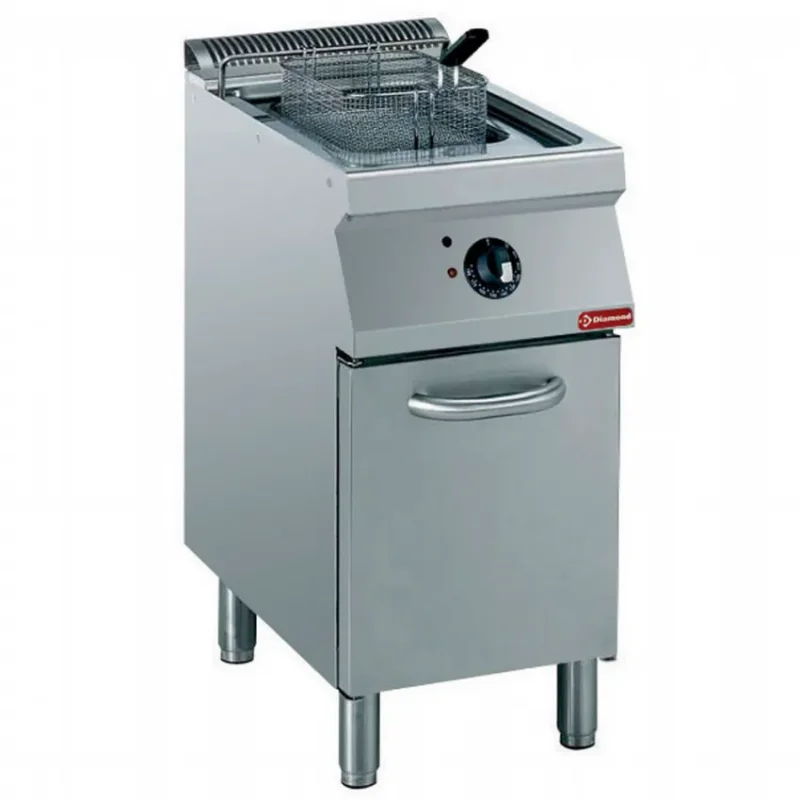 Friteuse professionnelle electrique cuve en y 15 litres sur armoire Populaire