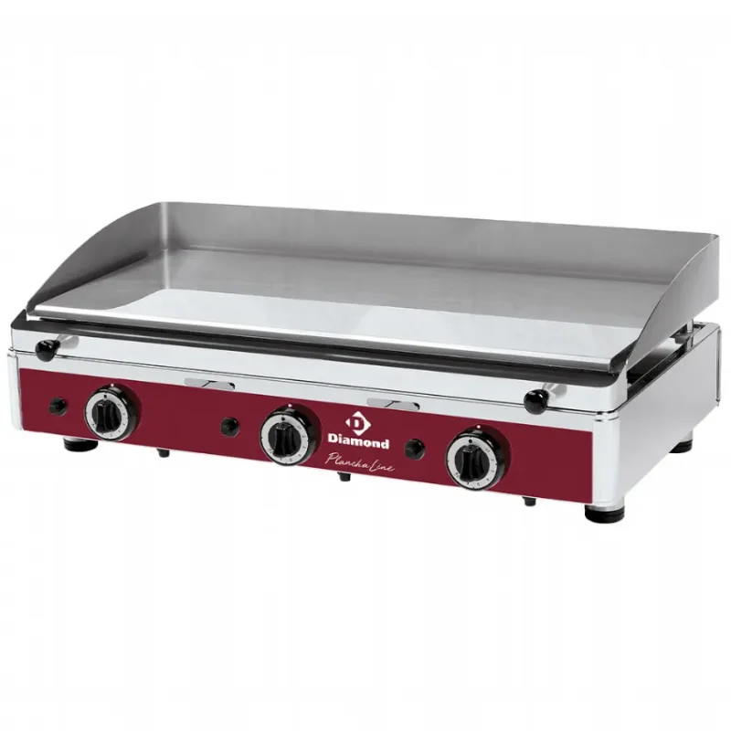 Plaque cuisson lisse chromée - gaz Soldes